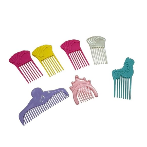 Vtg Lot 7 Barbie Doll Combs Crown Seahorse Mattel - Picture 1 of 2